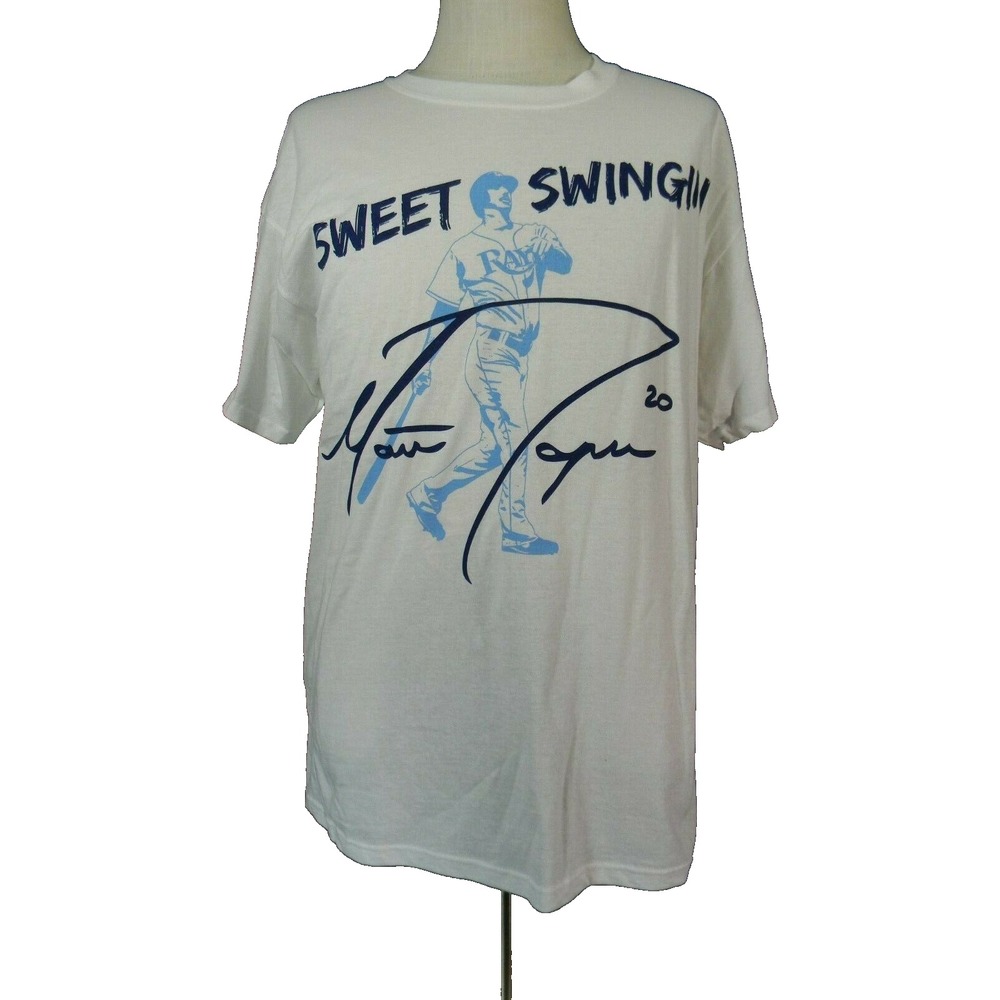 Fruit of the Loom Shirt Mens XL White Matt Joyce Tampa Bay Rays MLB Vintage NEW